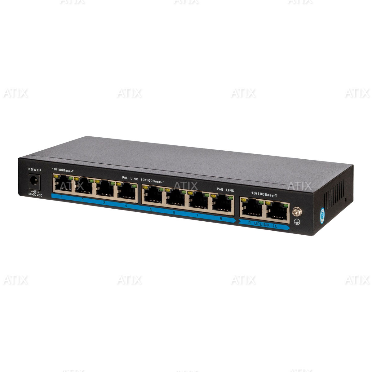 Детальное изображение товара "PoE коммутатор ATIX AT-NS-8P2-120 (B)" из каталога оборудования для видеонаблюдения