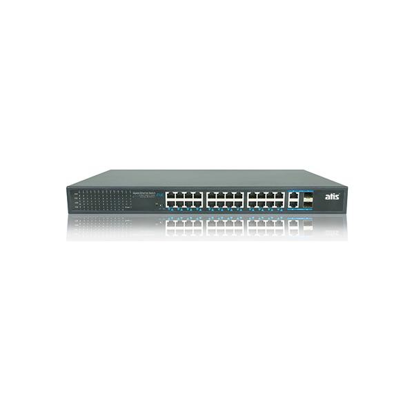Детальное изображение товара "PoE коммутатор 28 портов ATIS PoE-10026-24P-2S" из каталога оборудования для видеонаблюдения