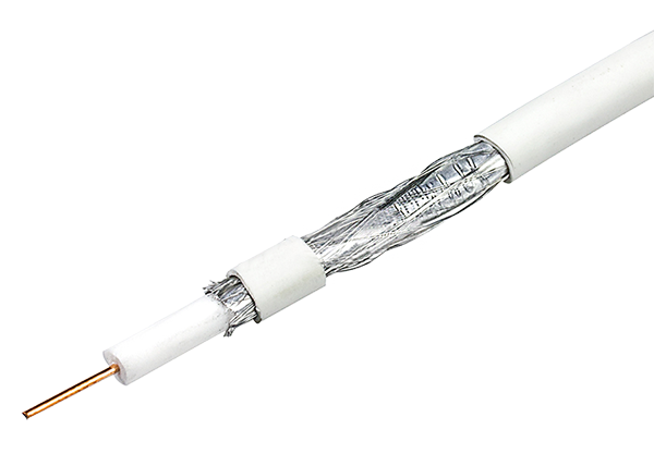 Детальное изображение товара "Кабель коаксиальный 75 Ом CADENA RG-6 U (белый, высокое качество, CCS/Al/Al)" из каталога оборудования для видеонаблюдения