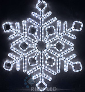 Снежинка Rich LED ПРЕМИУМ, 70 см, белая, RL-SFDL70-W