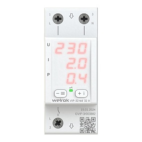 Реле напряжение с контролем тока Welrok VIP-32 red