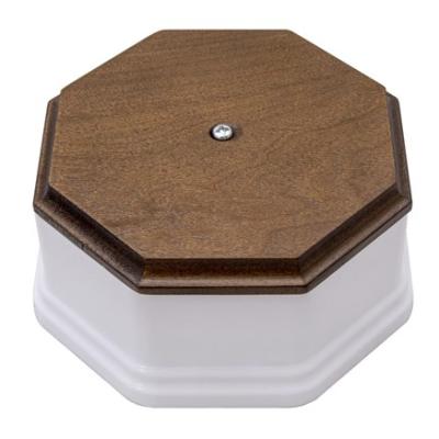 Ретро коробка распределительная Salvador, пластик, фигурная рамка дуб коричневый, D100, белая
