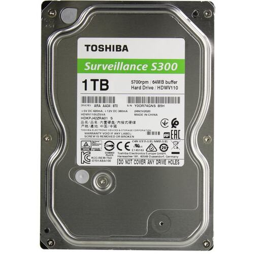 Детальное изображение товара "Жесткий диск 1 Тб для видеонаблюдения Toshiba S300 Surveillance (HDWV110UZSVA)" из каталога оборудования для видеонаблюдения