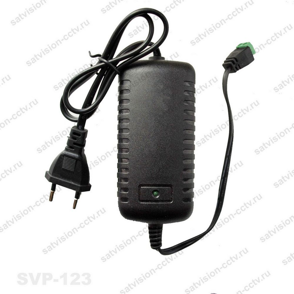 Детальное изображение товара "Блок питания 12В 3А Satvision SVP-123" из каталога оборудования для видеонаблюдения