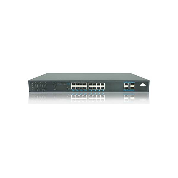 Детальное изображение товара "PoE коммутатор 20 портов ATIS PoE-10018-16P-2S" из каталога оборудования для видеонаблюдения