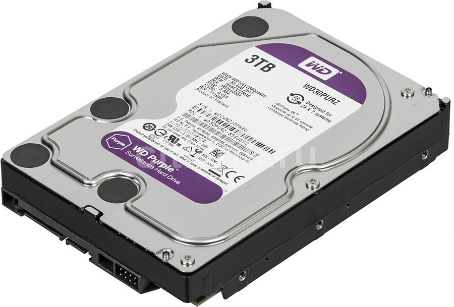 Детальное изображение товара "Жесткий диск 3 Тб для видеонаблюдения Western Digital Purple (WD30PURZ)" из каталога оборудования для видеонаблюдения