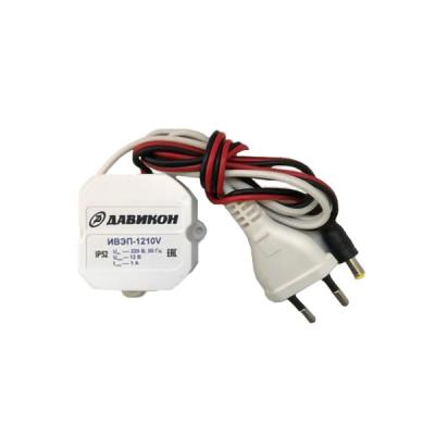 Блок питания 12В 1А Давикон ИВЭП-1210V с вилкой и разъемом