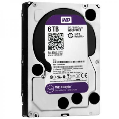 Жесткий диск 6 Тб для видеонаблюдения Western Digital Purple (WD60PURZ)