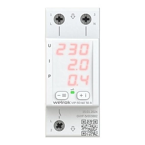 Реле напряжение с контролем тока Welrok VIP-50 red