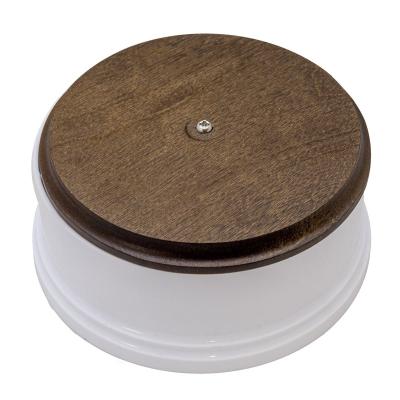 Ретро коробка распределительная Salvador, пластик, круглая рамка дуб коричневый, D100, белая
